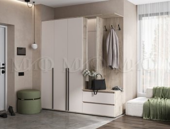 Прихожая Норд модульная крафт серый/кашемир (Миф) в Невьянске - nevyansk.mebel-e96.ru