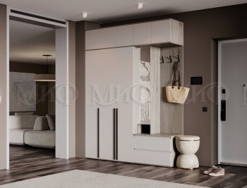 Прихожая Норд модульная крафт серый/кашемир (Миф) в Невьянске - nevyansk.mebel-e96.ru