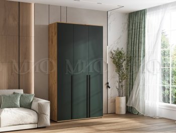 Шкаф 1200 мм 3-х ств. Норд с антресолью дуб крафт/изумруд (Миф) в Невьянске - nevyansk.mebel-e96.ru