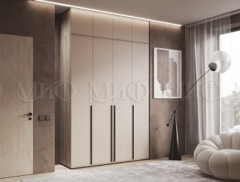 Шкаф 1600 мм 4-х створчатый Норд с антресолью,крафт серый/кашемир (Миф) в Невьянске - nevyansk.mebel-e96.ru