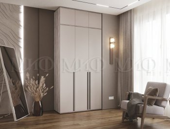 Шкаф 1200 мм 3-х ств. Норд с антресолью крафт серый/кашемир (Миф) в Невьянске - nevyansk.mebel-e96.ru