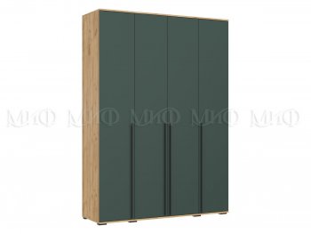 Шкаф 1600 мм 4-х створчатый Норд с антресолью,крафт/изумруд (Миф) в Невьянске - nevyansk.mebel-e96.ru