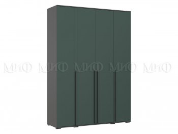 Шкаф 1600 мм 4-х створчатый Норд графит/изумруд (Миф) в Невьянске - nevyansk.mebel-e96.ru