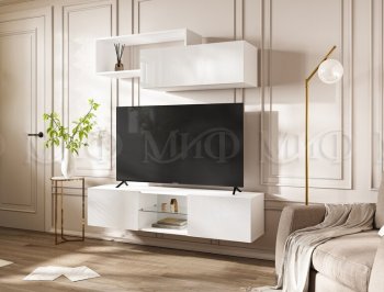 Стенка Норд-1 белый глянец (Миф) в Невьянске - nevyansk.mebel-e96.ru