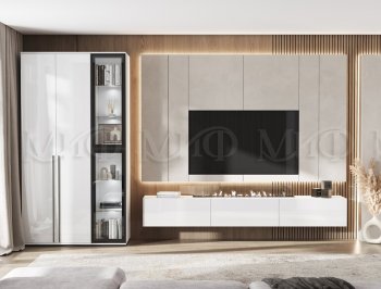 Стенка Норд белый глянец (Миф) в Невьянске - nevyansk.mebel-e96.ru