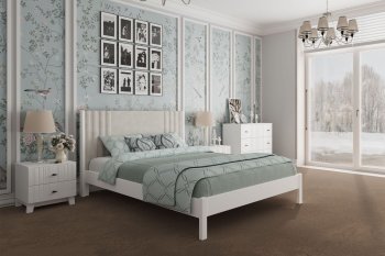 Кровать Нортан белый античный/бежевый (БМ) в Невьянске - nevyansk.mebel-e96.ru