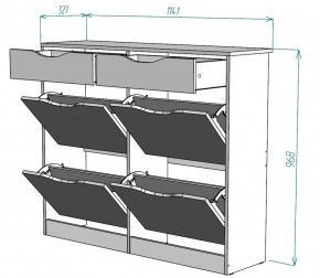 Обувница W26 (Графит) в Невьянске - nevyansk.mebel-e96.ru