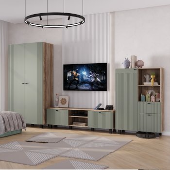 Шкаф 900 мм Олива ШК-16 эвкалипт софт (БТС) в Невьянске - nevyansk.mebel-e96.ru