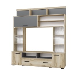 Мини-стенка ОГЦС-2 Оскар-18 дуб делано/графит (Текс) в Невьянске - nevyansk.mebel-e96.ru