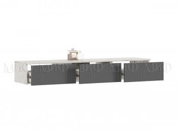 Стенка Оскар комп.2 крафт белый/графит (Миф) в Невьянске - nevyansk.mebel-e96.ru