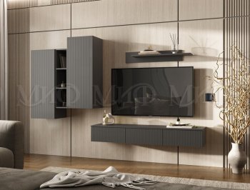 Стенка Оскар комп.2 графит (Миф) в Невьянске - nevyansk.mebel-e96.ru
