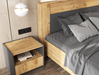 Кровать парящая Остин крафт/графит (Миф) в Невьянске - nevyansk.mebel-e96.ru