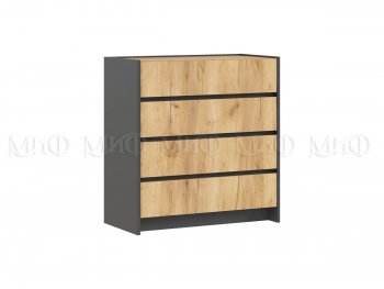 Комод 4ящ. Остин крафт/графит (Миф) в Невьянске - nevyansk.mebel-e96.ru