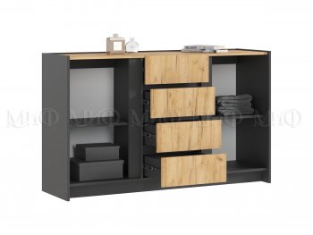 Комод 2дв.4ящ. Остин крафт/графит (Миф) в Невьянске - nevyansk.mebel-e96.ru