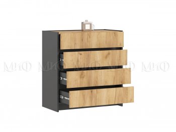 Комод 4ящ. Остин крафт/графит (Миф) в Невьянске - nevyansk.mebel-e96.ru