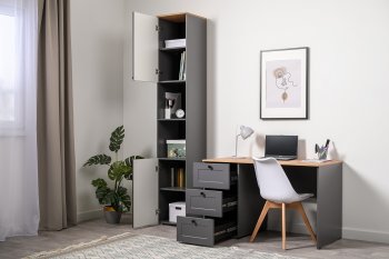 Стеллаж 16.427 Остин графит(Моби) в Невьянске - nevyansk.mebel-e96.ru