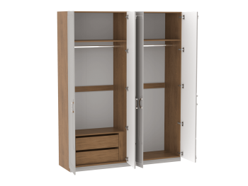 Шкаф 1800 мм 4-дверный с доп. ящиками Палермо (СБК) в Невьянске - nevyansk.mebel-e96.ru