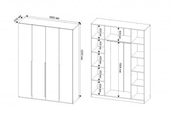 Шкаф 1600 мм Пальма, Сатин (ДСВ) в Невьянске - nevyansk.mebel-e96.ru