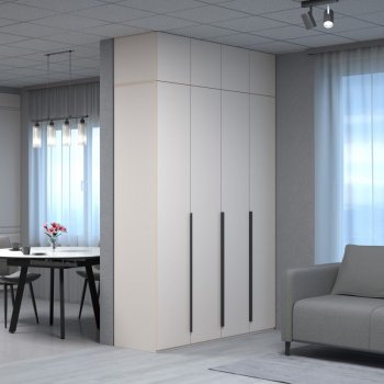 Шкаф 1600 мм Пальма с антресолью, Сатин (ДСВ) в Невьянске - nevyansk.mebel-e96.ru