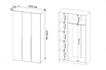 Шкаф 1200 мм Пальма с антресолью, Сатин (ДСВ) в Невьянске - nevyansk.mebel-e96.ru