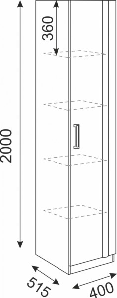 Пенал Волкер М3 (Риннер) в Невьянске - nevyansk.mebel-e96.ru