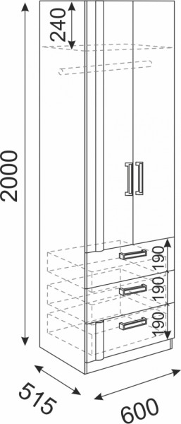 Шкаф с ящиками Волкер М4 (Риннер) в Невьянске - nevyansk.mebel-e96.ru