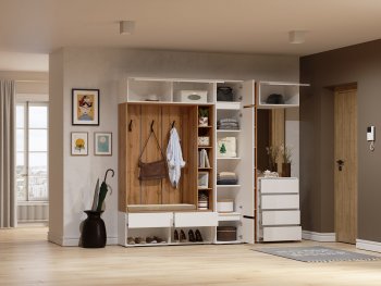Прихожая Прага модульная, белый (Handis) в Невьянске - nevyansk.mebel-e96.ru