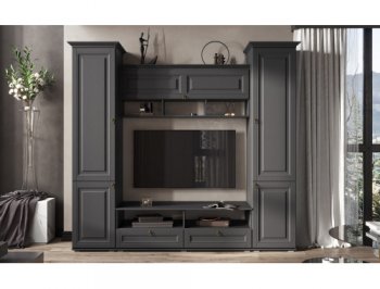 Стенка Престиж-1 (МДФ) модульная графит (Миф) в Невьянске - nevyansk.mebel-e96.ru