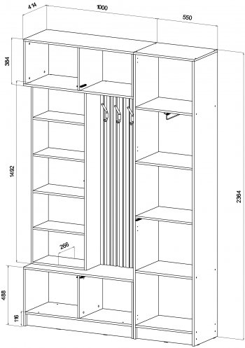 Прихожая Бавария графит (Лин) в Невьянске - nevyansk.mebel-e96.ru