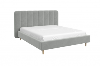 Кровать двуспальная Рино светло-серый (БМ) в Невьянске - nevyansk.mebel-e96.ru