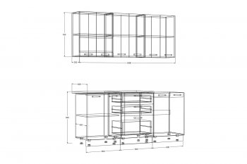 Кухонный гарнитур Рио 1800 мм (Зарон) в Невьянске - nevyansk.mebel-e96.ru