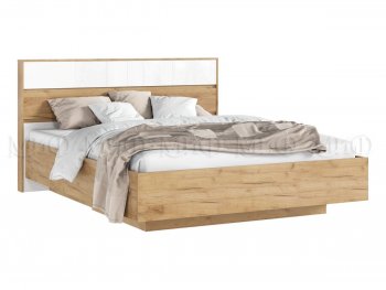 Кровать парящая Роджина с подсветкой, крафт/белый (Миф) в Невьянске - nevyansk.mebel-e96.ru