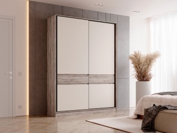 Шкаф-купе 1800 мм Роджина крафт серый/кашемир (Миф) в Невьянске - nevyansk.mebel-e96.ru