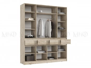 Шкаф 2000 мм 4-х ств. Роджина крафт серый/кашемир (Миф) в Невьянске - nevyansk.mebel-e96.ru