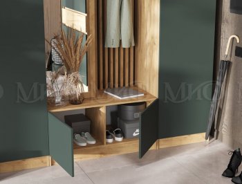 Прихожая Роджина крафт/изумруд, модульная (Миф) в Невьянске - nevyansk.mebel-e96.ru