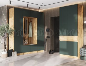 Прихожая Роджина крафт/изумруд, модульная (Миф) в Невьянске - nevyansk.mebel-e96.ru