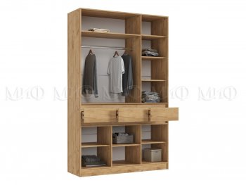 Шкаф 1500 мм 3-х створчатый Роджина крафт/изумруд (Миф) в Невьянске - nevyansk.mebel-e96.ru