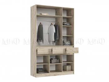 Шкаф 1500 мм 3-х створчатый Роджина крафт серый/кашемир (Миф) в Невьянске - nevyansk.mebel-e96.ru