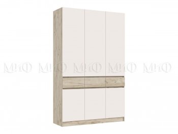 Шкаф 1500 мм 3-х створчатый Роджина крафт серый/кашемир (Миф) в Невьянске - nevyansk.mebel-e96.ru