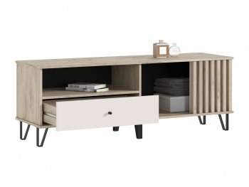 Тумба ТВ (1500) Роджина крафт серый/кашемир (Миф) в Невьянске - nevyansk.mebel-e96.ru