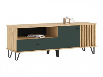 Тумба ТВ (1500) Роджина крафт/изумрудный (Миф) в Невьянске - nevyansk.mebel-e96.ru