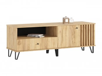 Тумба ТВ (1500) Роджина дуб крафт/дуб крафт (Миф) в Невьянске - nevyansk.mebel-e96.ru