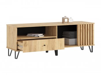 Тумба ТВ (1500) Роджина дуб крафт/дуб крафт (Миф) в Невьянске - nevyansk.mebel-e96.ru