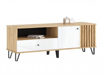 Тумба ТВ (1500) Роджина крафт/белый (Миф) в Невьянске - nevyansk.mebel-e96.ru