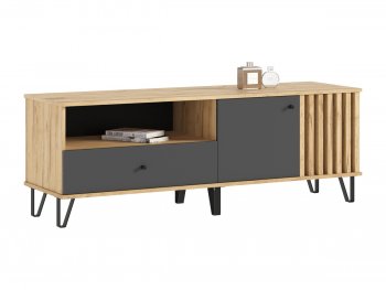 Тумба ТВ (1500) Роджина крафт/графит (Миф) в Невьянске - nevyansk.mebel-e96.ru