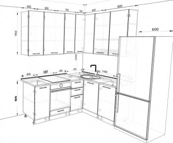 Кухонный гарнитур угловой 2000*1400 мм (Санвут) в Невьянске - nevyansk.mebel-e96.ru