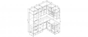 Кухонный гарнитур угловой Элеганция 2200*1700 мм (Санвут) в Невьянске - nevyansk.mebel-e96.ru