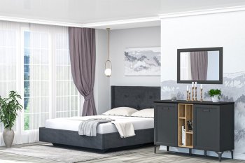 Кровать Шарм (арт.021) настил, Антрацит (Диал) в Невьянске - nevyansk.mebel-e96.ru