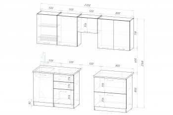 Кухонный гарнитур Шелли макси 2300 мм (Герда) в Невьянске - nevyansk.mebel-e96.ru