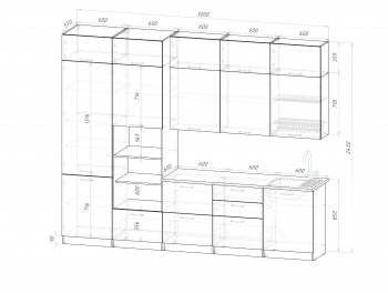 Кухонный гарнитур Шелли макси 3000 мм (Герда) в Невьянске - nevyansk.mebel-e96.ru